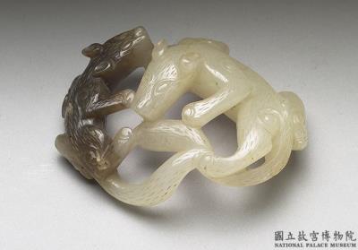 图片[2]-Jade carving of two badgers, Qing dynasty (1644-1911)-China Archive